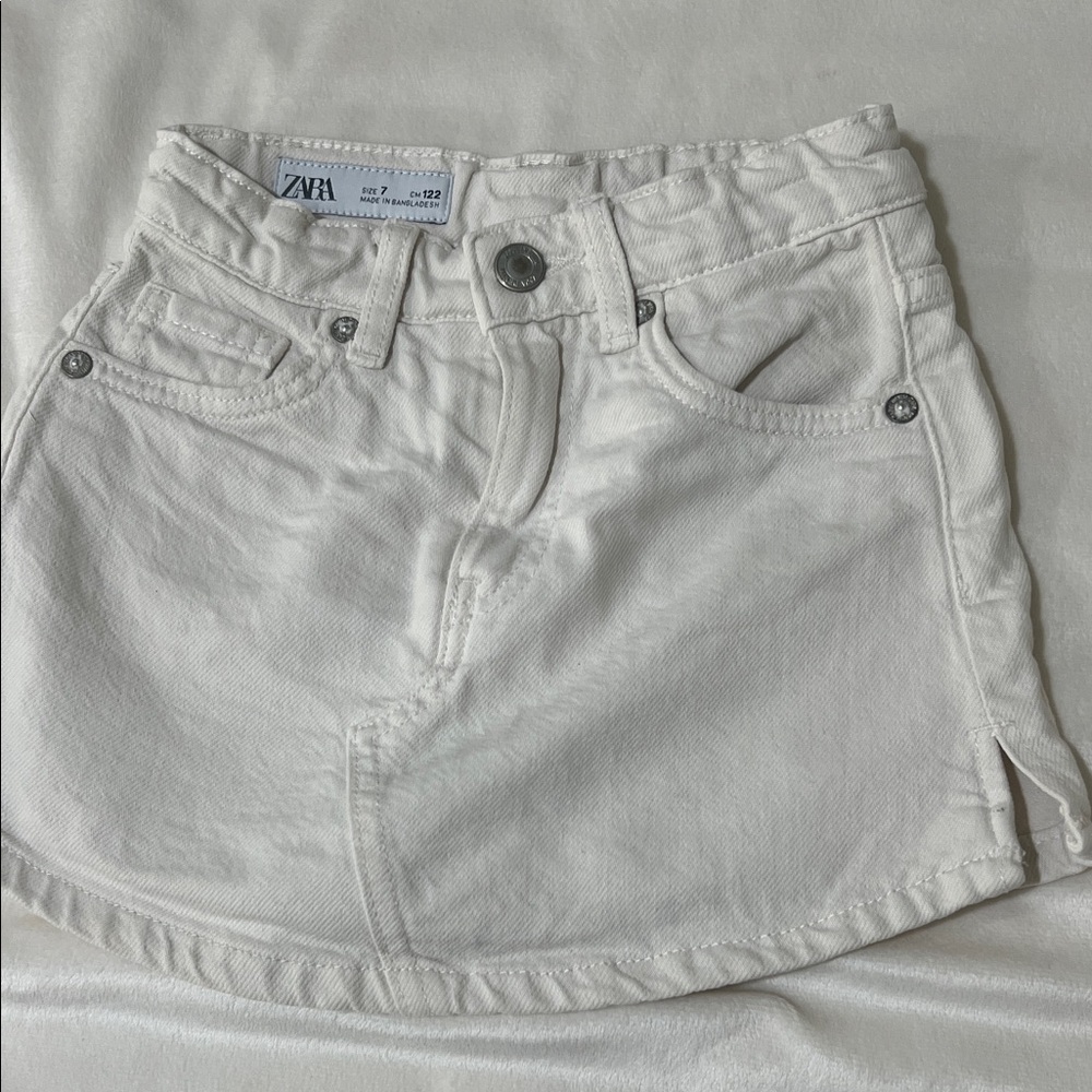 Zara Cream Denim Skirt
